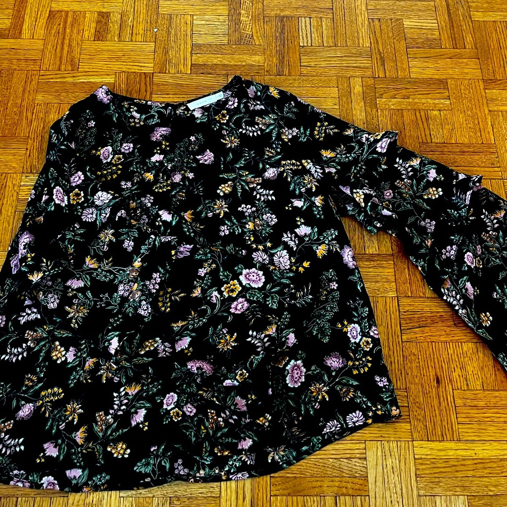 Black floral shirt by Lush